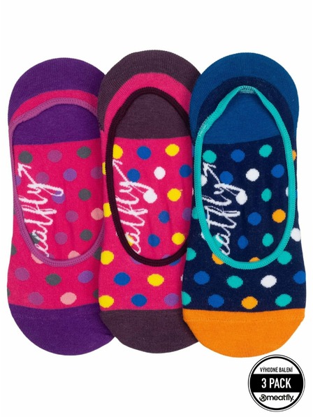 Meatfly Meatfly ponožky Low Socks Triple Pack Navy / Fuchsia | Fialová | Veľkosť