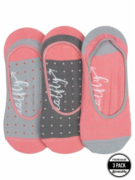 Meatfly Meatfly ponožky Low Socks Triple Pack Grey Dots | Šedá | Veľkosť