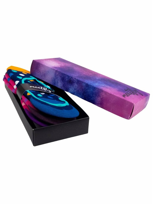 Meatfly Meatfly ponožky Low Socks Gift Pack Navy / Fuchsia | Fialová | Veľkosť