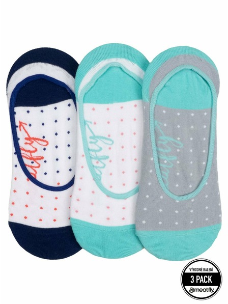 Meatfly Meatfly ponožky Low Socks Triple Pack Blue Dots | Modrá | Veľkosť