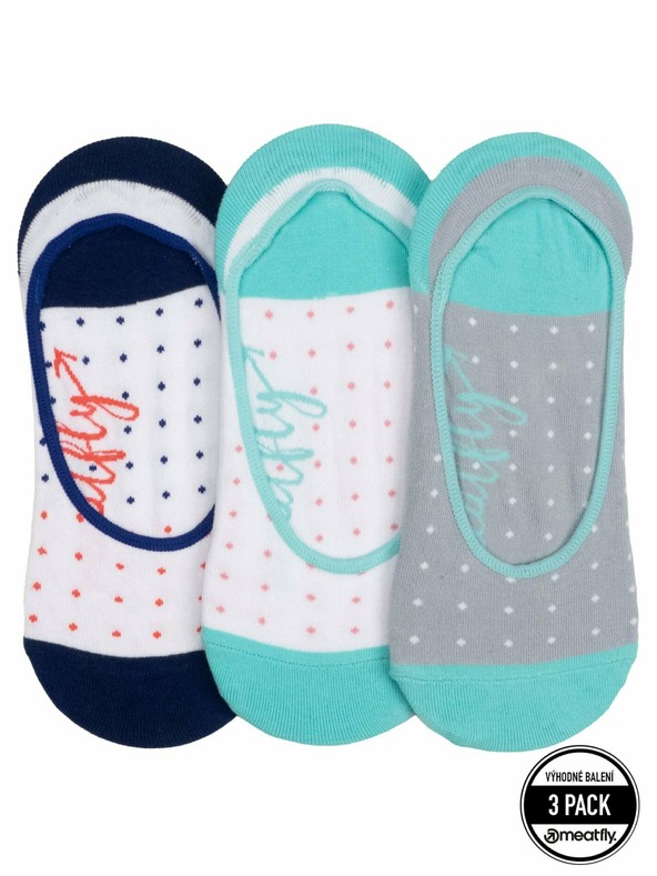 Meatfly Meatfly ponožky Low Socks Triple Pack Blue Dots | Modrá | Veľkosť