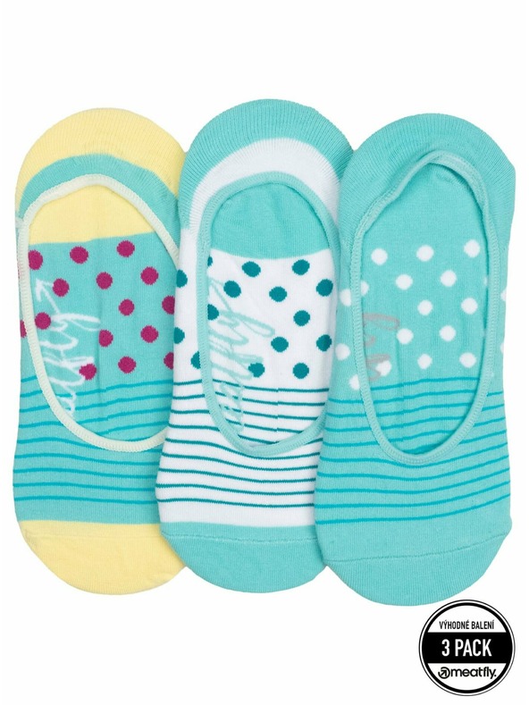Meatfly Meatfly ponožky Low Socks Triple Pack Blue Stripe | Modrá | Veľkosť