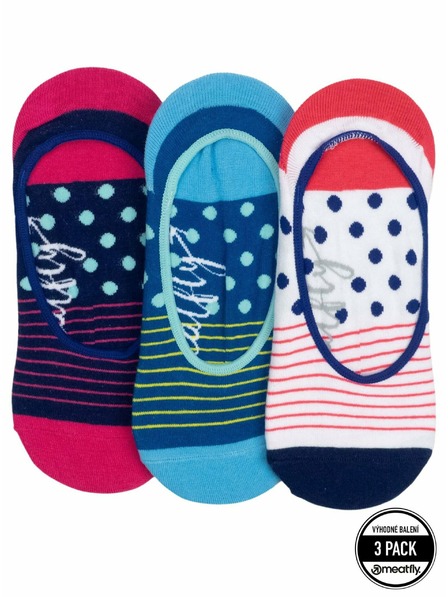 Meatfly Meatfly ponožky Low Socks Triple Pack Red Stripe | Červená | Veľkosť