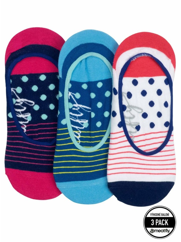 Meatfly Meatfly ponožky Low Socks Triple Pack Red Stripe | Červená | Veľkosť