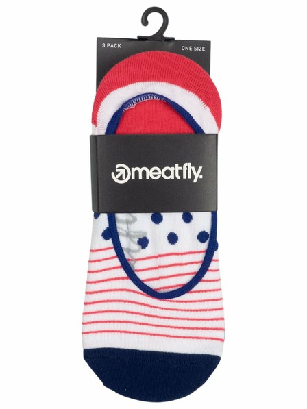 Meatfly Meatfly ponožky Low Socks Triple Pack Red Stripe | Červená | Veľkosť