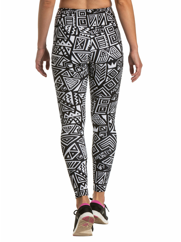 Meatfly Meatfly dámske legíny Arabel Dancing White | Čierna | Veľkosť