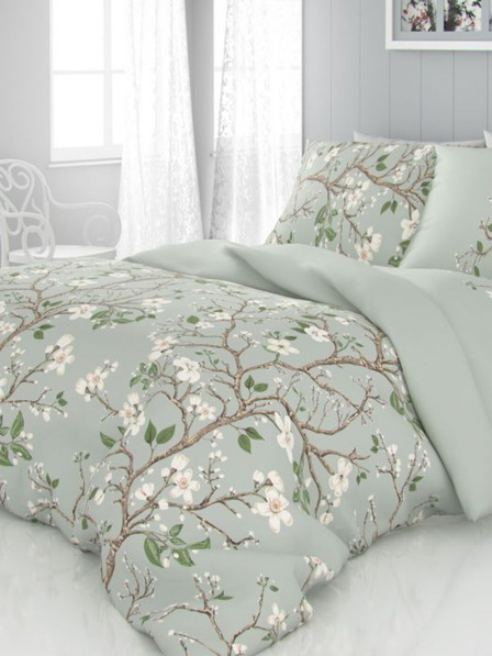 Kvalitex Saténové francúzske posteľné obliečky LUXURY COLLECTION 1+2, 240x200, 70x90cm JARO zelené