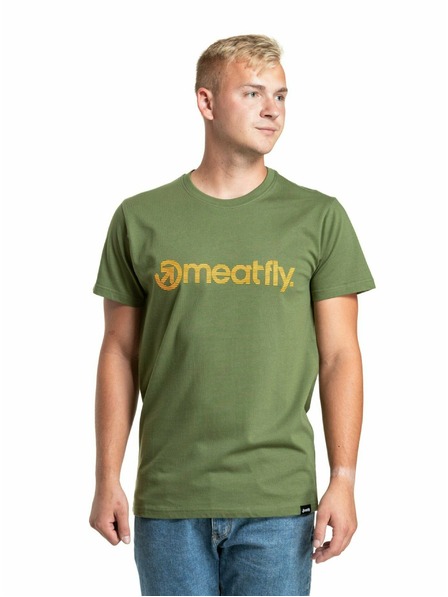 Meatfly Meatfly pánske tričko Striped Logo Olive | Zelená | Veľkosť S | 100% bavlna
