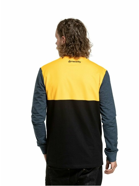 Meatfly Meatfly pánske tričko s dlhým rukávom Harvey Deep Yellow/Navy Heather | Žltá | Veľkosť