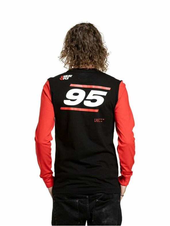 Meatfly Meatfly pánske tričko s dlhým rukávom Appex Bright Red/Black