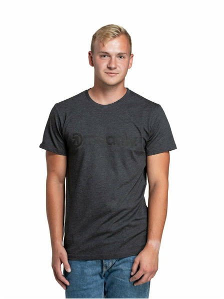 Meatfly Meatfly pánske tričko Striped Logo Charcoal Heather | Sivá | Veľkosť