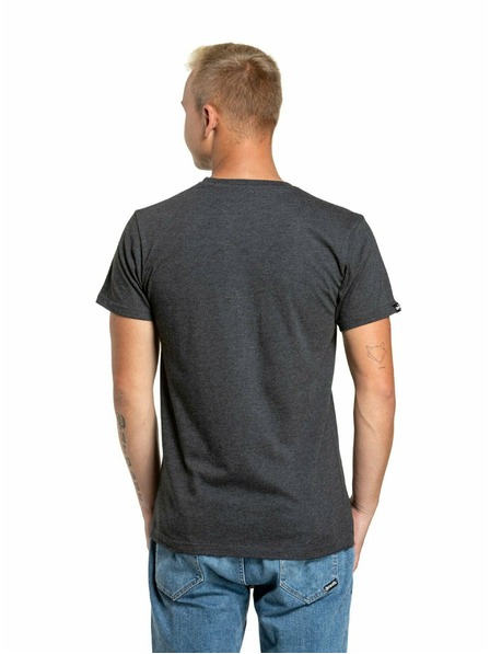 Meatfly Meatfly pánske tričko Striped Logo Charcoal Heather | Sivá | Veľkosť