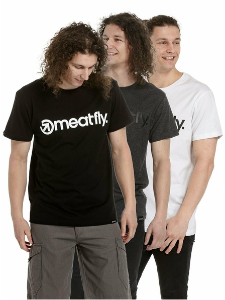 Meatfly Meatfly balenie pánských tričiek MF Logo Multipack Black/Charcoal Heather/White | Čierna | Veľkosť