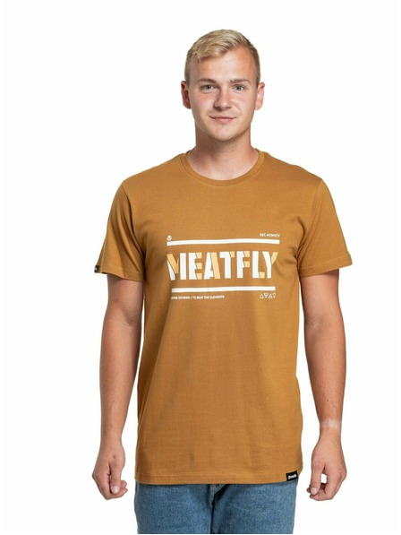 Meatfly Meatfly pánske tričko Rele Gold Brown | Hnedá | Veľkosť