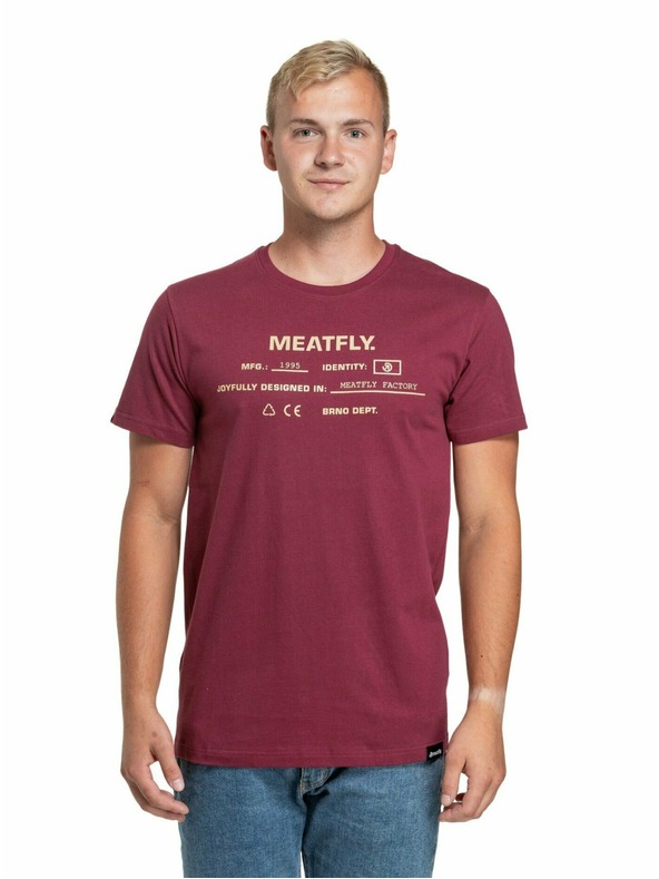 Meatfly Meatfly pánske tričko Sign Dark Wine | Červená | Veľkosť