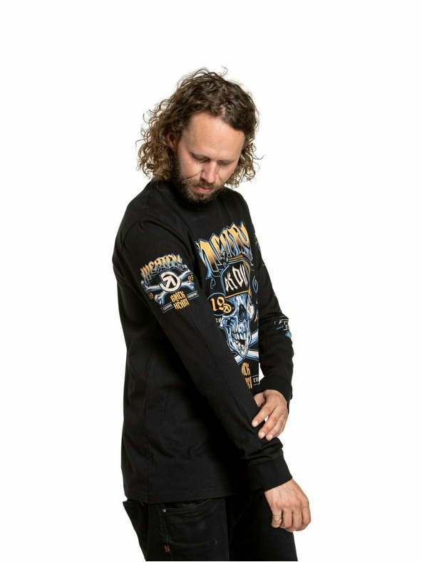 Meatfly Meatfly pánske tričko s dlhým rukávom Crossbones Black | Čierna | Veľkosť