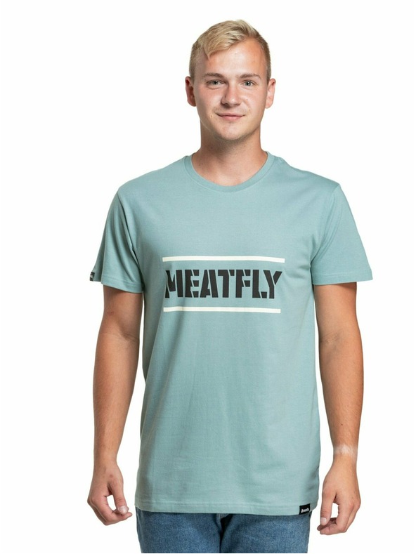 Meatfly Meatfly pánske tričko Rele Dusty Mint | Modrá | Veľkosť