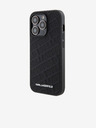 Karl Lagerfeld PU Prešívaný Vzor Zadný Kryt pre iPhone 15 Pro Max Black Karl Lagerfeld