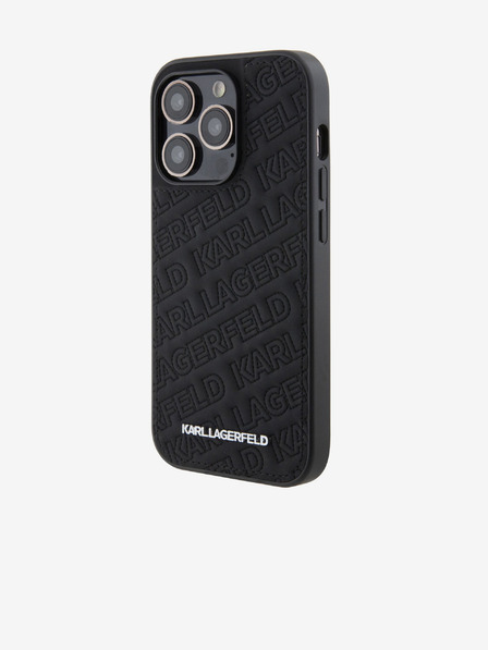 Karl Lagerfeld PU Prešívaný Vzor Zadný Kryt pre iPhone 15 Pro Max Black Karl Lagerfeld