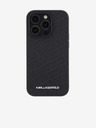 Karl Lagerfeld PU Prešívaný Vzor Zadný Kryt pre iPhone 15 Pro Max Black Karl Lagerfeld
