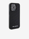 Karl Lagerfeld PU Prešívaný Vzor Zadný Kryt pre iPhone 15 Pro Max Black Karl Lagerfeld