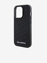 Karl Lagerfeld PU Prešívaný Vzor Zadný Kryt pre iPhone 15 Pro Max Black Karl Lagerfeld