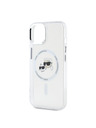 Karl Lagerfeld Karl Lagerfeld IML K&CH Heads Kovový Rám MagSafe Zadný Kryt pre iPhone 14 Transparent