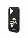Karl Lagerfeld Karl Lagerfeld PU Saffiano Karl and Choupette Zadný Kryt pre iPhone 16 Black