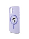 Karl Lagerfeld Karl Lagerfeld Tekutý Silikónový Karl and Choupette MagSafe Zadný Kryt pre iPhone 16 Purple