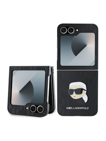 Karl Lagerfeld Karl Lagerfeld PU Saffiano Monogram Karl Head Zadný Kryt pre Samsung Galaxy Z Flip 6 Black