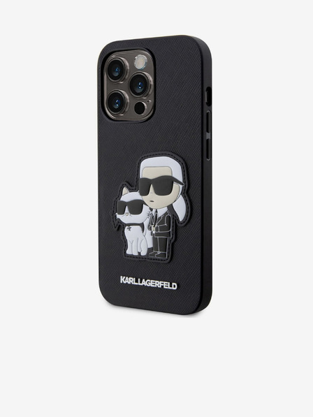 Karl Lagerfeld Karl Lagerfeld PU Saffiano Karl and Choupette NFT Zadný Kryt pre iPhone 14 Pro Black