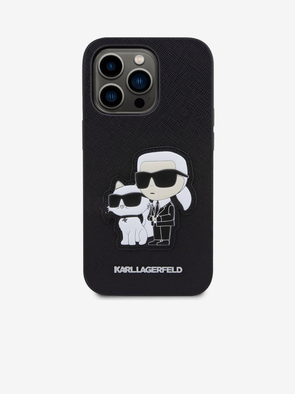 Karl Lagerfeld Karl Lagerfeld PU Saffiano Karl and Choupette NFT Zadný Kryt pre iPhone 14 Pro Black