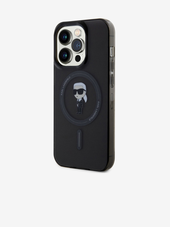 Karl Lagerfeld IML Ikonik MagSafe Zadný Kryt pre iPhone 15 Pro Black Karl Lagerfeld