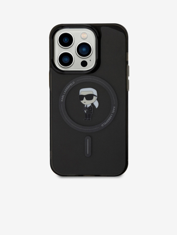 Karl Lagerfeld IML Ikonik MagSafe Zadný Kryt pre iPhone 15 Pro Black Karl Lagerfeld