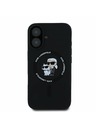 Karl Lagerfeld Karl Lagerfeld Tekutý Silikónový Karl and Choupette MagSafe Zadný Kryt pre iPhone 16 Black