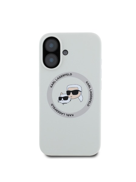 Karl Lagerfeld Karl Lagerfeld Tekutý Silikónový K&CH Heads MagSafe Zadný Kryt pre iPhone 16 Béžový