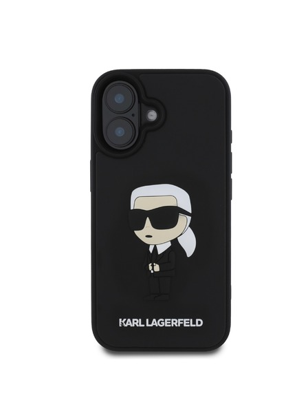 Karl Lagerfeld Karl Lagerfeld 3D Gumený Ikonik Zadný Kryt pre iPhone 16 Black