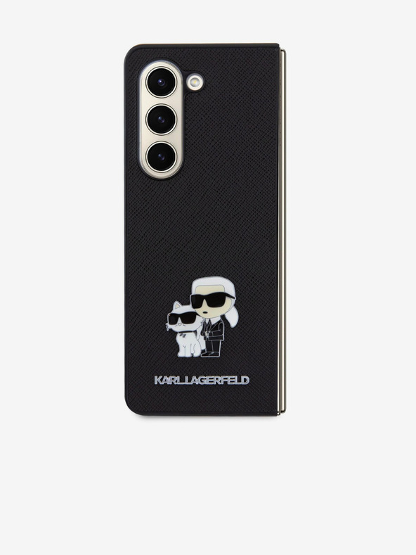 Karl Lagerfeld Karl Lagerfeld PU Saffiano Karl and Choupette NFT Zadný Kryt pre Samsung Galaxy Z Fold 5 Black