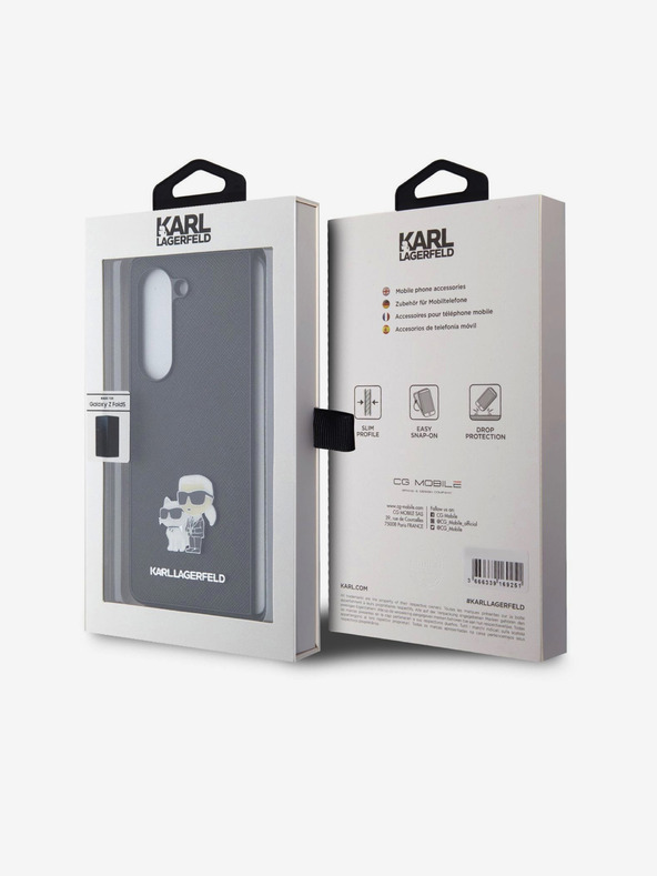 Karl Lagerfeld Karl Lagerfeld PU Saffiano Karl and Choupette NFT Zadný Kryt pre Samsung Galaxy Z Fold 5 Black