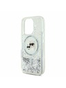 Karl Lagerfeld Karl Lagerfeld Kvapalný trblietavý Karl a Choupette Hlavy MagSafe Zadný kryt pre iPhone 16 Pro Max Priehľadný