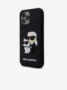 Karl Lagerfeld 3D Gumový Karl a Choupette Zadný kryt pre iPhone 12/12 Pro Čierny Karl Lagerfeld
