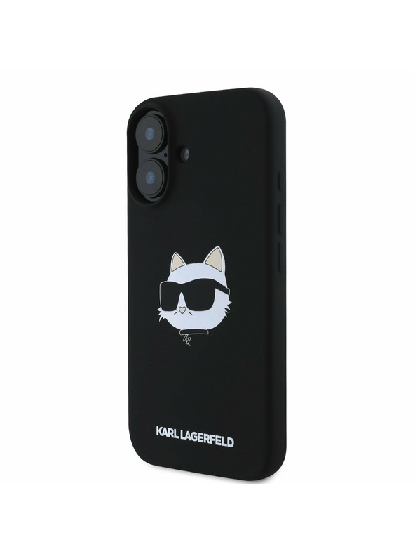 Karl Lagerfeld Karl Lagerfeld Kvapalný silikón Choupette Head MagSafe Zadný kryt pre iPhone 16 Čierny