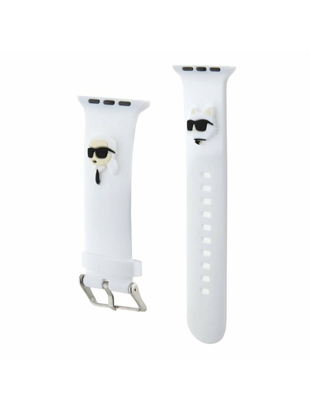 Karl Lagerfeld Karl Lagerfeld Karl a Choupette Head NFT Remienok pre Apple Watch 38/40/41 Biely