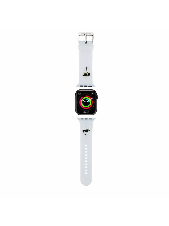 Karl Lagerfeld Karl Lagerfeld Karl a Choupette Head NFT Remienok pre Apple Watch 38/40/41 Biely