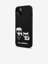 Karl Lagerfeld Karl Lagerfeld MagSafe Kompatibilný kryt Kvapalný silikón Karl a Choupette pre iPhone 14 Plus Čierny