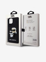 Karl Lagerfeld Karl Lagerfeld 3D Gumový Karl a Choupette Zadný kryt pre iPhone 13 Čierny