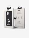 Karl Lagerfeld Karl Lagerfeld Fixný trblietavý kovový Ikonik Zadný kryt pre iPhone 15 Čierny