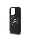 Karl Lagerfeld Karl Lagerfeld Kvapalný silikón K&CH Hlavy MagSafe Zadný kryt pre iPhone 16 Pro Max Čierny