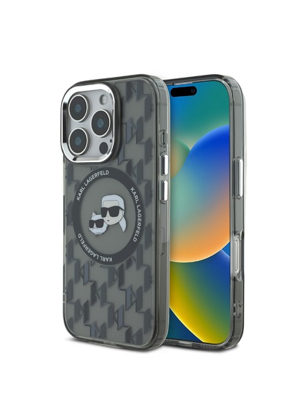 Karl Lagerfeld Karl Lagerfeld IML Monogram K&CH Hlavy MagSafe Zadný kryt pre iPhone 16 Pro Max Čierny