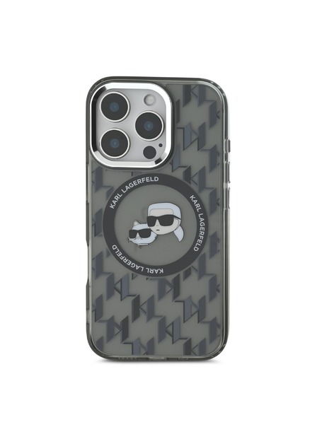 Karl Lagerfeld Karl Lagerfeld IML Monogram K&CH Hlavy MagSafe Zadný kryt pre iPhone 16 Pro Max Čierny